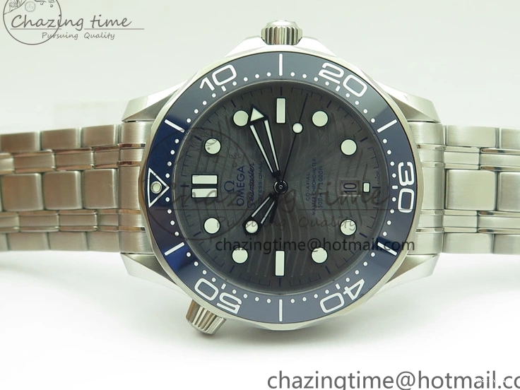 0324 Seamaster Diver 300M ORF 1:1 Best Edition Blue Ceramic Gray Dial on SS Bracelet A HighQuality 7867